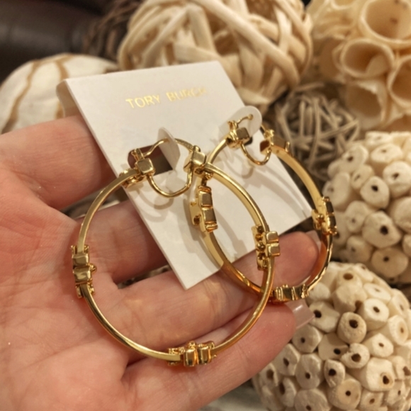 Tory Burch Jewelry - Tory Burch Serif T Hoops